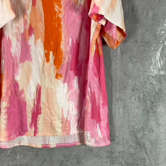 JM Collection Women's Pink Gen Combo Square-Neck Cold-Shoulder Top SZ M - Picture 6 of 11